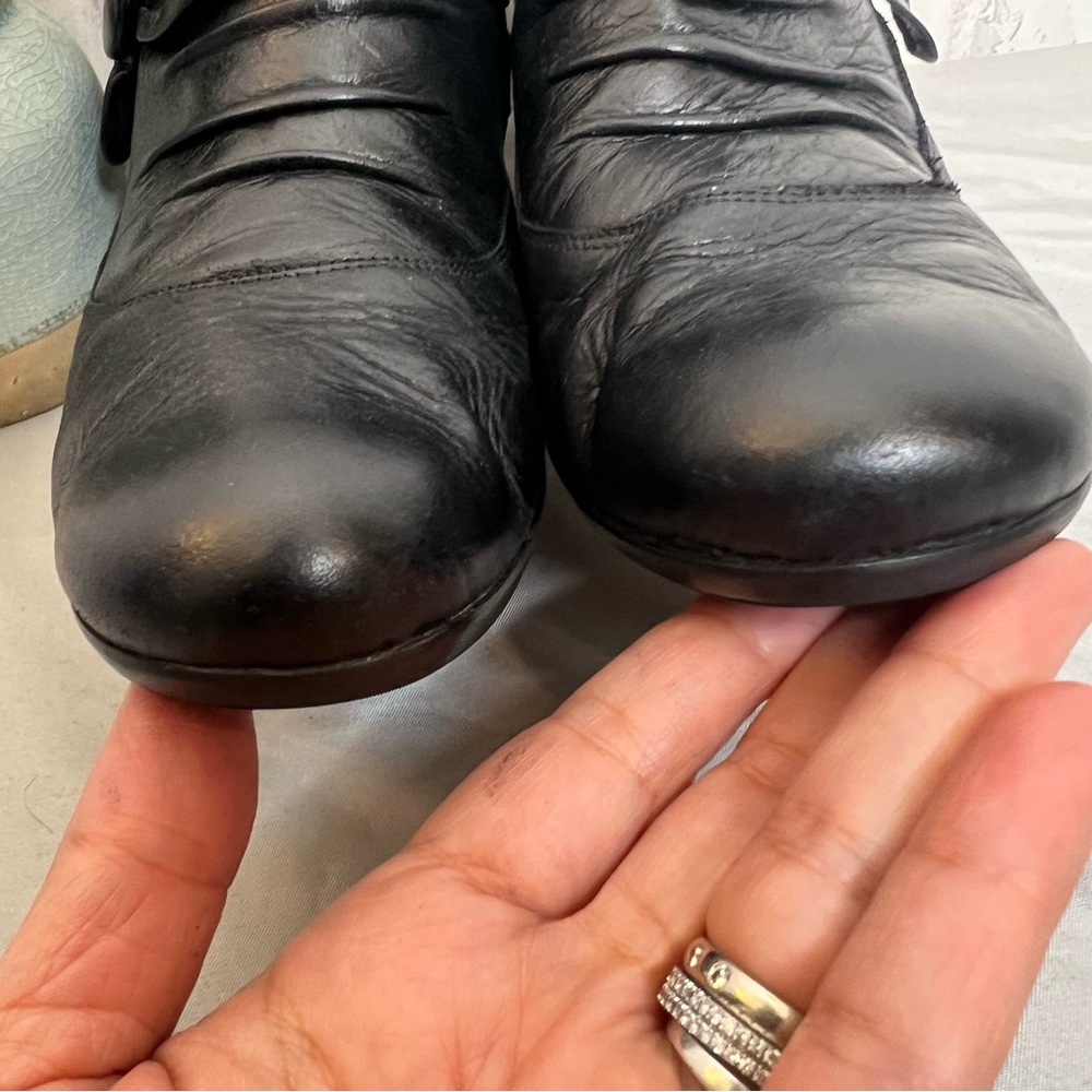 Rieker Black Leather Lightweight Antistress Ankle Bootie sz 41/9.5 - Picture 3 of 10